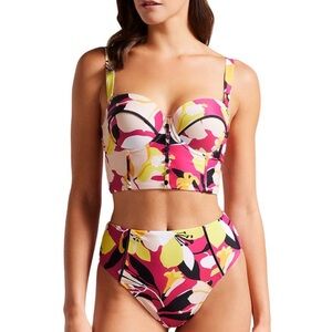 Ted Baker Margieh top, Marthya high waisted bottom floral swim  *nwt* UK 2 US 6
